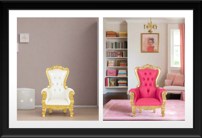 Mini Tiffany Kids Throne Red/White