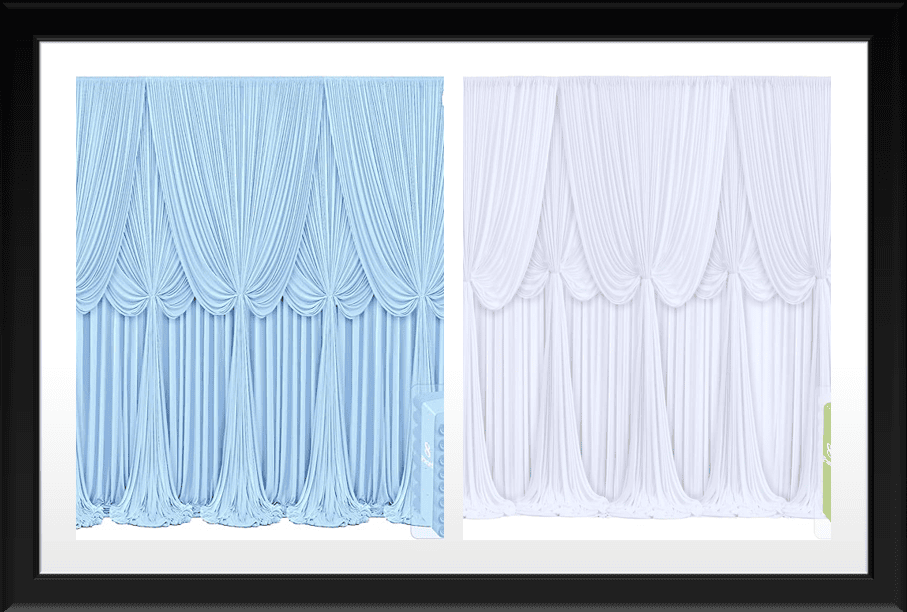 8 PANNEL BACK DROP CURTAIN BLUE & WHITE