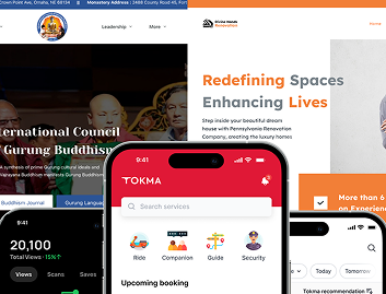 Family reviewing real estate plans