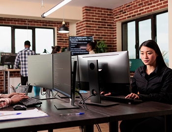 Family reviewing real estate plans
